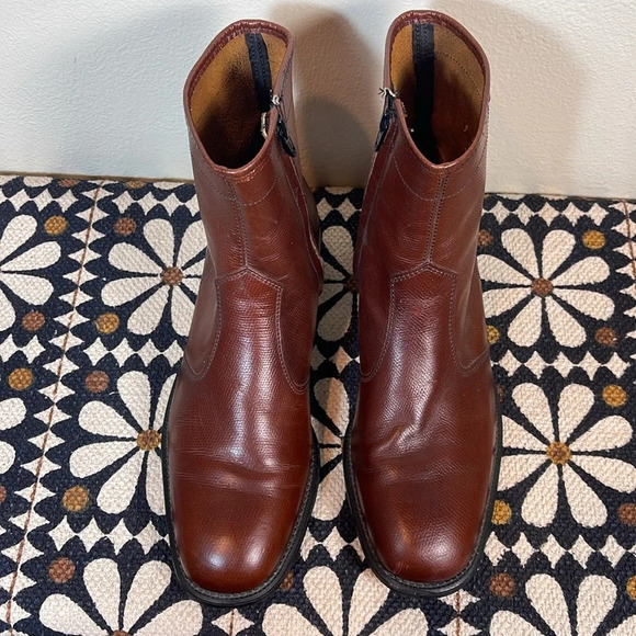 NEOLITE Goodyear Vintage Outsole Men’s  Brown Leather Ankle Boots Zip size 9 - Picture 7 of 12